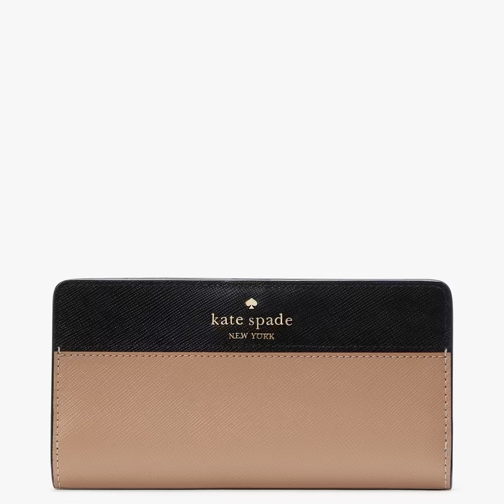Kate Spade Madison Black and Tan Wallet